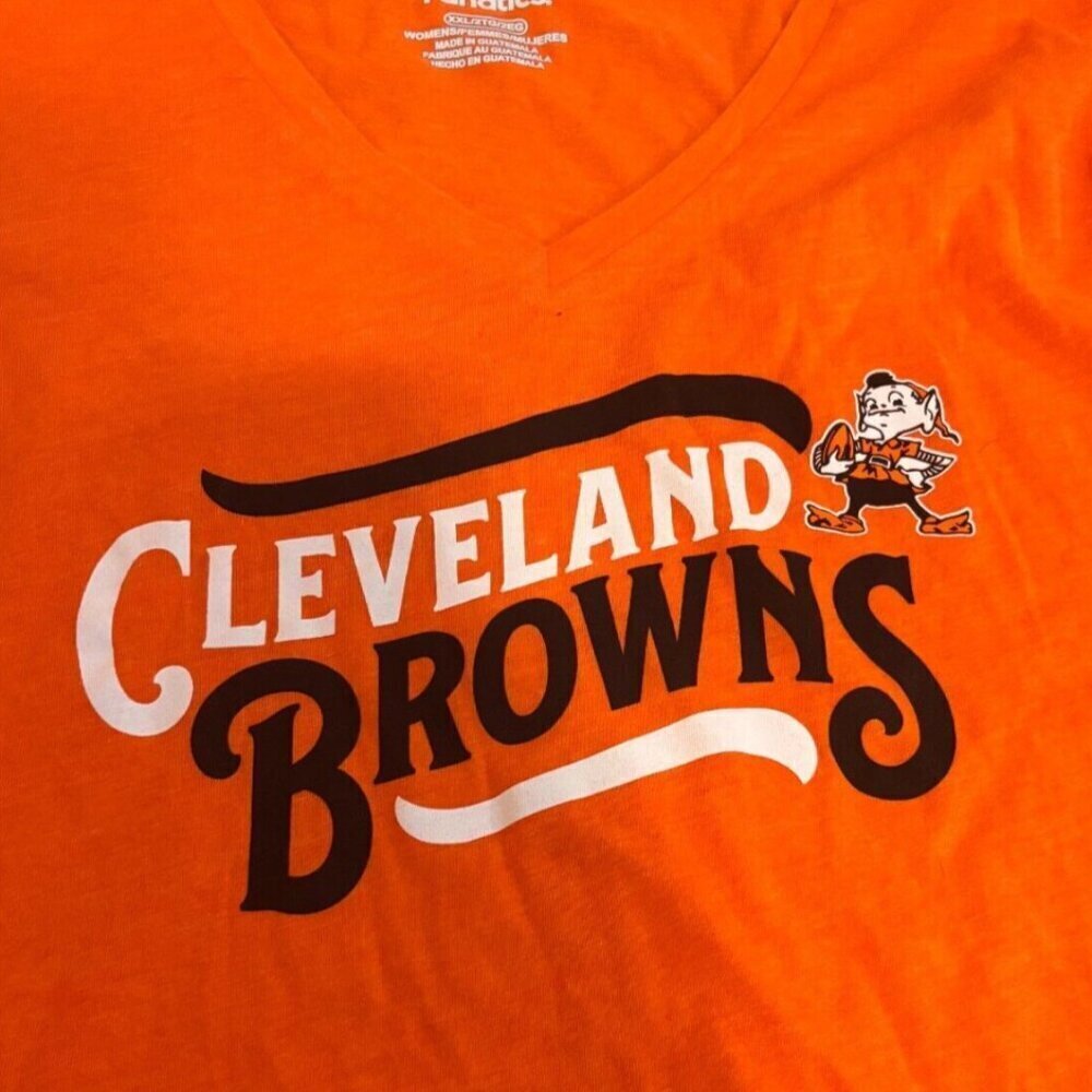 Women's Cleveland Browns Football Ladies V-neck Shirt Size XXL - New with Tags - Picture 3 of 5